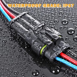 ZUOZE 5 Kit 3 Pin Car Connector Waterproof Electrical Connector, Male and Female Way 18 AWG Wire Harness Plug Socket Kit for Truck, Motorcycle, Boat and Other Wire Connection