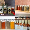 CycleMore 48 Pack 4oz Glass Spice Jars Bottles, Square Spice