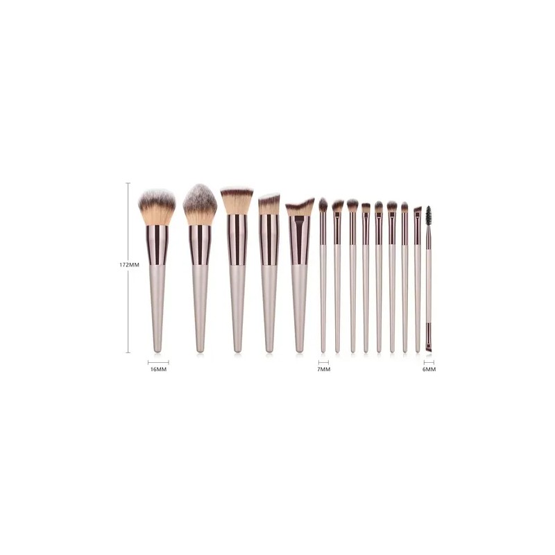 Brochas Velvoss 14 Piezas Cepillo Maquillaje Color Champán