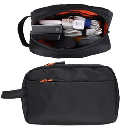 Teskyer Cable Organizer Bag - Portable, Waterproof, Large Capacity, Travel Organiser, Travel Accessories, 23 x 14 x 7 cm, Black
