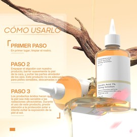 Ácido Glicólico 7% Solución，Hidratante, reafirmante y exfoliante， Ideal para pieles grasas，240ml