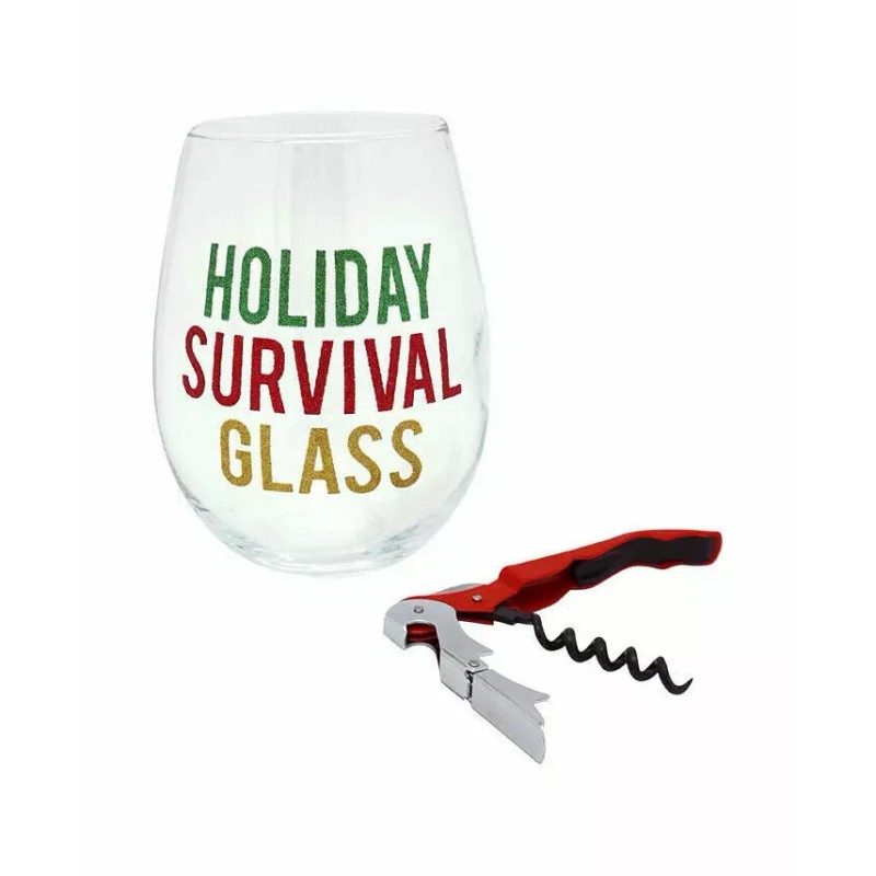 TMD Holdings TMD Holiday Survival Glass Oversized Wine Glass with
