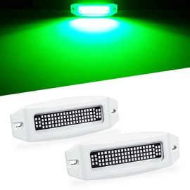 UCINNOVATE 2X 6.9" Marine LED Boat Light, 3000LM 84LED Waterproof Transom Lights, Underwater for Yachts, Sailboat, Pontoon, Deck Stern (Green, 12-36V, IP68)