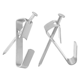 sourcing map 20Pcs Photo Frames Hanger Hooks, 100 Lb Frame Hooks with Nails Metal Wall Mount Album Picture Hanging Clips for Hanging, Clocks on The Wall, Silver