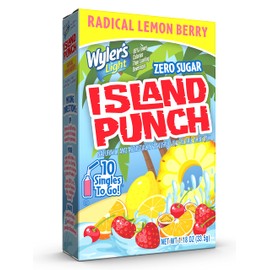Wyler's Light Island Punch Singles To Go, Radical Lemon Berry, 10 Drink Mix Packets