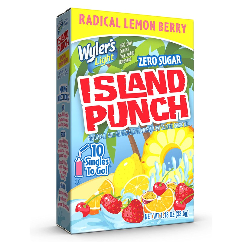 Wyler's Light Island Punch Singles To Go, Radical Lemon Berry,