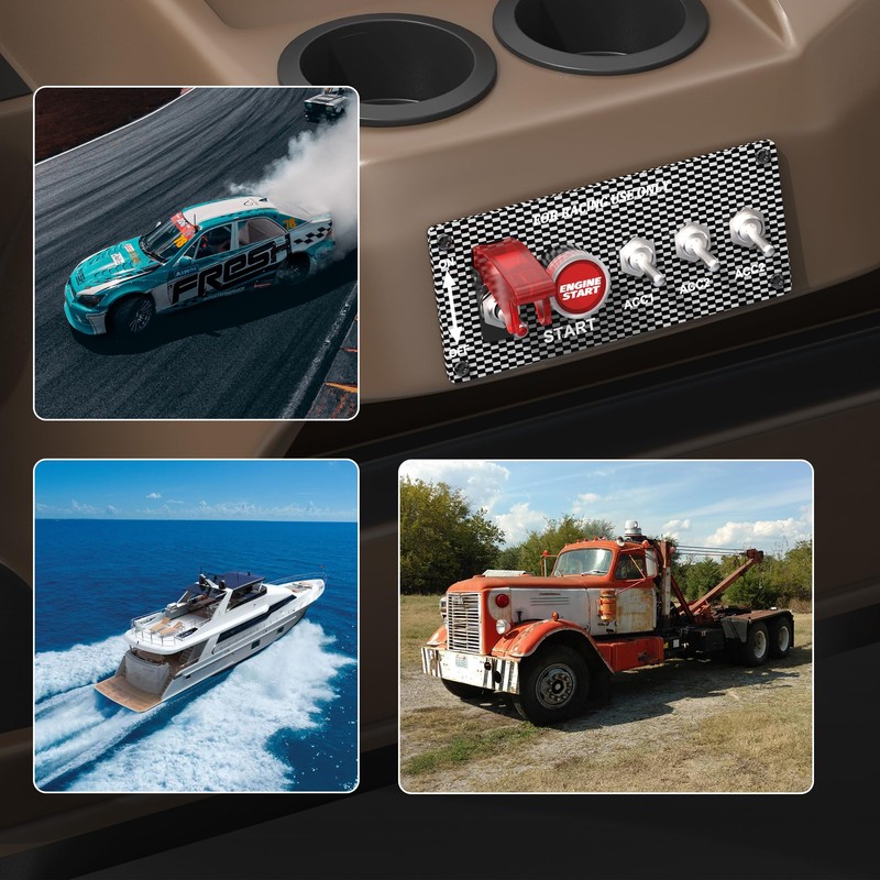 RVBOATPAT 5 in 1 Ignition Switch Panel Boat Toggle Switch