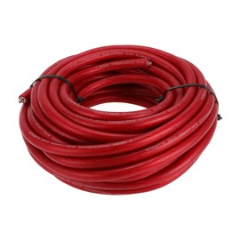 Motoforti 1/0 Gauge Ground Wire for Power Wire, Automotive, Battery Cable, Amp Kit, CCA Wire, Wire, 50 Feet Red