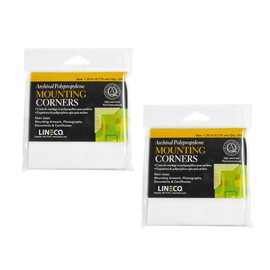 Lineco, Archival Polypropylene Mounting Corners, Self Adhesive, Pressure Sensitive, Non-Yellowing Acid-Free, 1.25 Inches, Mount Artwork Photographs DIY (Pack of 250, Set of 2) Clear