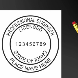 Idaho Engineer Stamp Self-Inking, PE Stamp Idaho, Self-Inking Professional Engineer Wet Seal, Size 1-5/8 - Ideal for Idaho Professional Engineers - New and Improved Design - Idaho ID PE Stamp