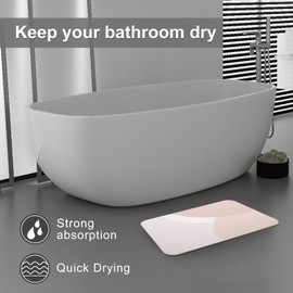 JUERLEN 2 Pack Diatomaceous Earth Shower Mat, Stone Bath Mat, Nonslip Super Absorbent Fast-Drying Hard Bath Mat for Bathroom Shower Floor, 24 x 16 inch, Sketchy Pattern