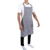 Striped Unisex Adjustable Apron with Pockets - Cotton Bib Apron