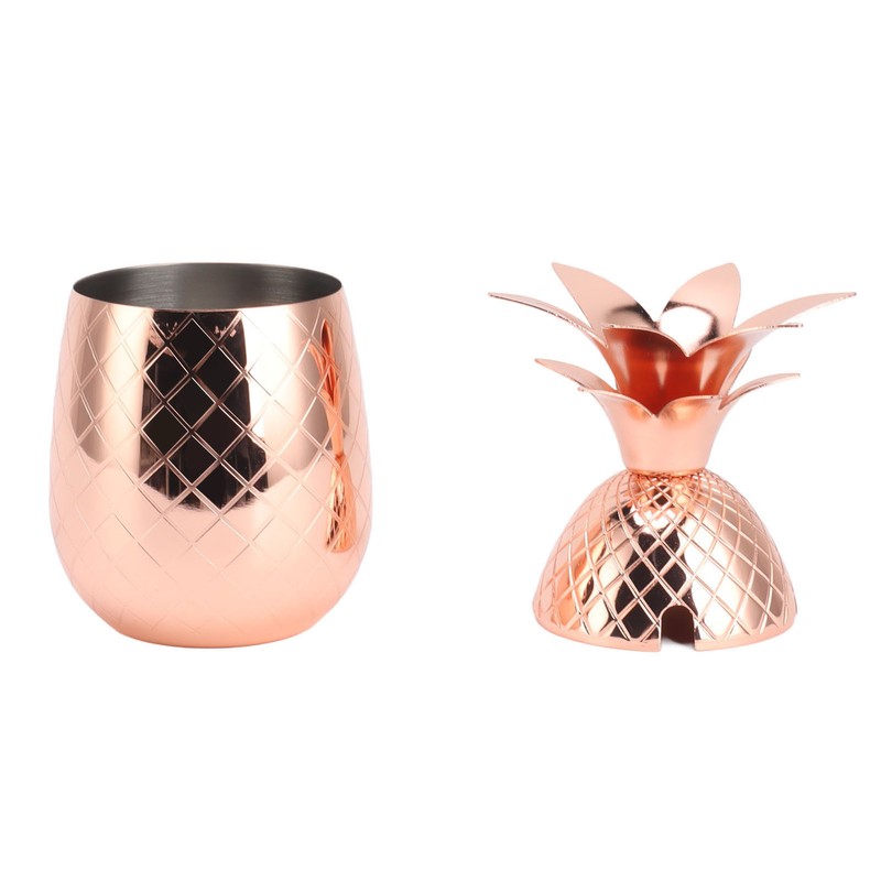 Cocktail Shaker Pineapple Shape Stainless Steel Polished Smooth Surface 500ml