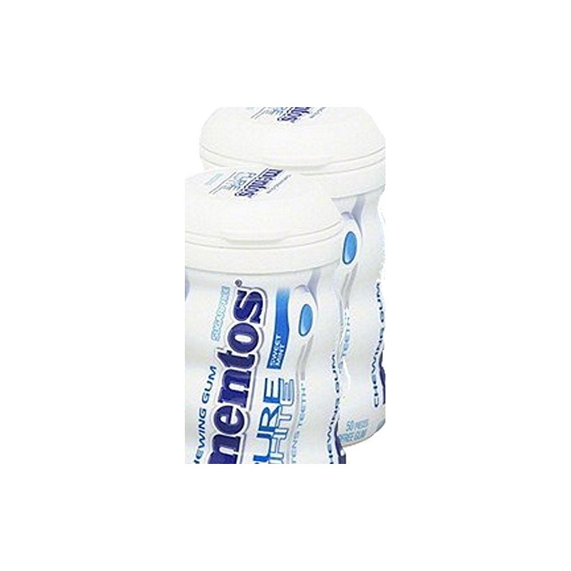 Sugarfree Mentos Pure White Gum Sweet Mint - 2 Bottles