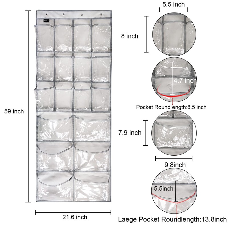 TidyMaster 2 Pack Extra Large Hanging Crystal Clear Over Door