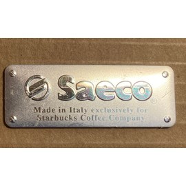 Starbucks Barista SIN 006 Espresso Maker Part, Saeco Name Plate Label Tag