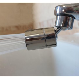 Rotating Faucet Aerator Extender,Nozzle Faucet Adapters, Universal Splash Filter Kitchen Tap Extension, Kitchen and Bathroom Sink Faucet Replacement (silvery 80°)