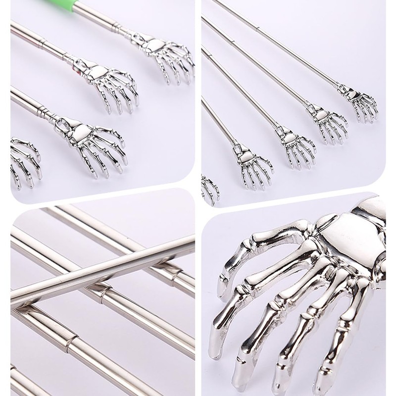 HSIXHAF 5 Pieces Back Scratcher, Telescopic Back Scratcher, Stainless Steel