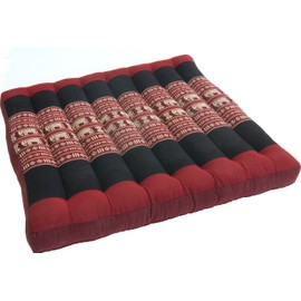 Seating cushion thai 50 * 50 cm – Red/Black/Neck & Seat Cushion