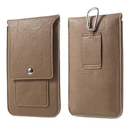 DFV mobile - Belt Case Cover Premium Synthetic Leather Vertical and Card Slots for MEIZU 16TH Plus (2018) - Beige
