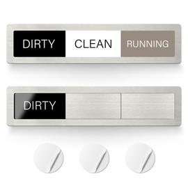 EliteSign Dishwasher Magnet Clean Dirty Sign, 3 Options with Running, Stainless Steel Dishwasher Magnet Easy to Switch, Residue Free Adhesive Included