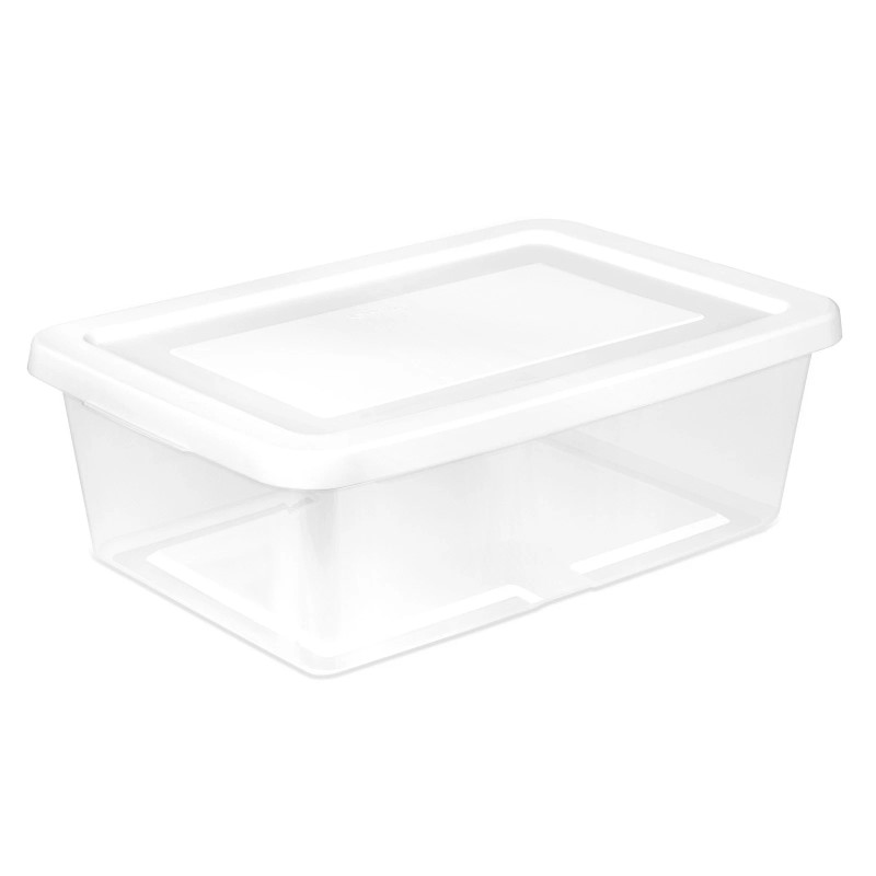 Sterilite 12 Qt Storage Box, Stackable Plastic Container Home Organizer,