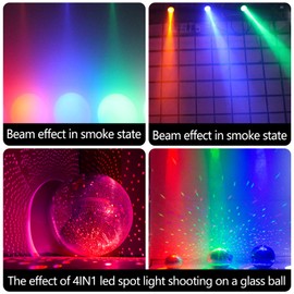 Mad Owl Disco Ball Spotlight,Mini Led RGB Mirror Ball Pin Light, Small Spot Light for Dart Board Party Plays, Remote Control Compatible(White)