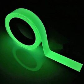 Glow in the Dark Tape, High Brightness, Long Luminous, Fluorescent Tape, Width 0.8 inches (2 cm), Length 32.8 ft (10 m), Luminous Safety Tape, Decorative, DIY, Bicycle, Earthquake, Emergency, Disaster Prevention, Kitchen, Hallway, Night Fishing, Stairs, 