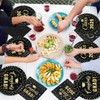 Black and Gold Graduation Paper Plates and Napkins Serve 50,
