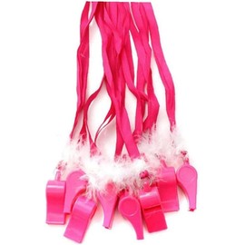 DYBADYSA 12 Pcs Prank Party Whistle Necklace Pecker with Ribbon Feather for Bridal Shower Wedding Hen Party Favor Supplies Set Y10