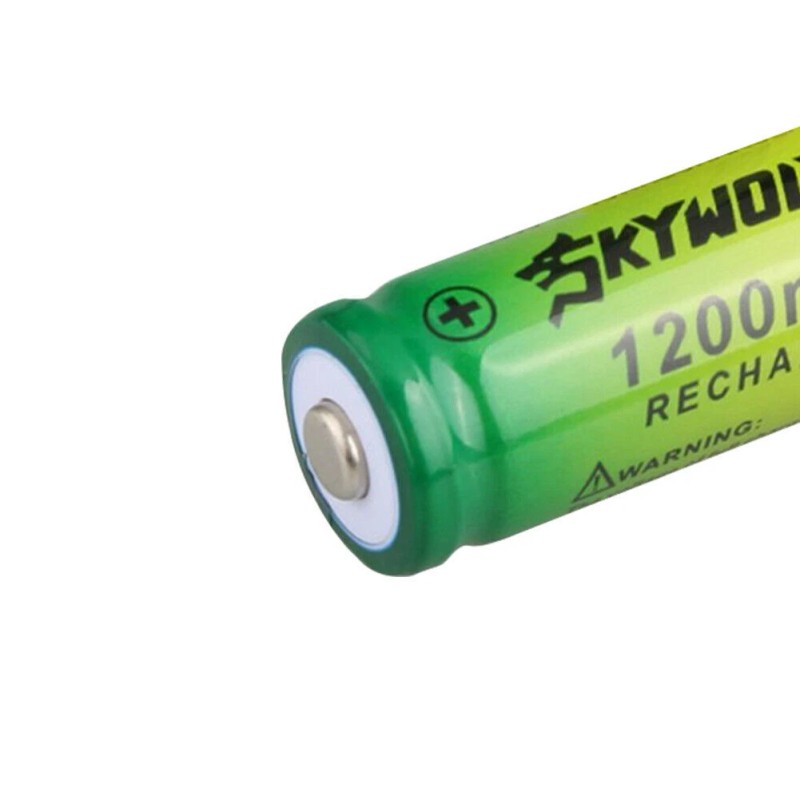 SkyWolfEye 4pcs SkyWolfEye 14500 Battery Rechargeable 3.7V 1200mAh Cell +USA