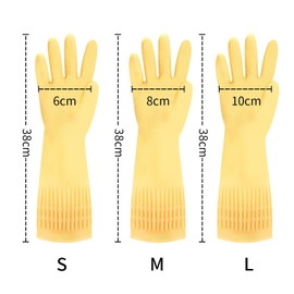 Discoball 2 Pairs Rubber Cleaning Gloves Non-slip Kitchen Dishwashing Household Glove, Long Sleeve, Reuseable
