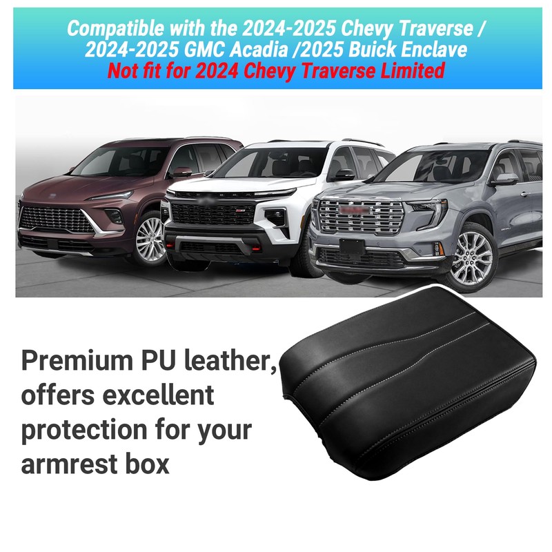 Sinminou Center Console Armrest Cover Compatible with2024-2025 Chevy Traverse/2024-2025 GMC