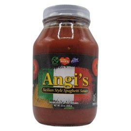 Angi's Sicilian Style Spaghetti Sauce | Gluten Free Pasta Sauce | 33 oz Jar (2)