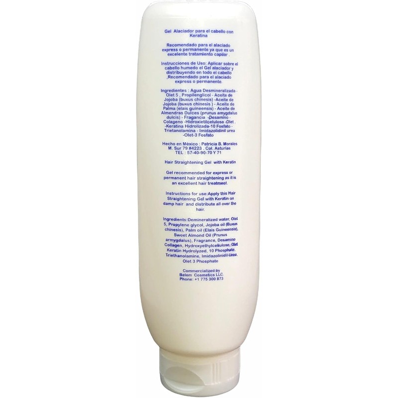 Gel Alaciador para el Cabello con Keratina y Aceite de