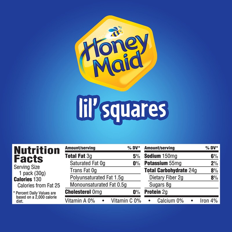Honey Maid Lil' Squares Honey Graham Crackers, Bulk Lunch Snacks,