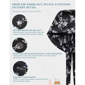 Floral Black Scrub Cap for Women & Men - Ideal Nurse, Surgical Hat. with Button and Tie, Sweatbanded. Patterned Design. Comfortable & Stylish. Perfect for Hospital Use., Floral C, One Size