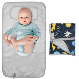 HAMUR HOME - Cambiador portátil para bebé, impermeable, plegable y ligera, cambiador de pañales suave y lavable a máquina, compacto y duradero (espacio)