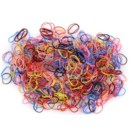 Mytoptrendz® 500pcs Mini Hair Bnads Thin Tiny Elastics Hair Ties Seamless Small Soft Poly Pony Tail Elastic Rubber Bands for Kids Girls Braids - Cornrows Plaits (Assorted Classic Rainbow Colour)
