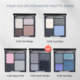 YiGuMy Matte & Shimmer Eyeshadow Palette - Waterproof Long-Lasting Neutral Browns, Champagne & Taupe Kit with Blending Brush, Travel Compact, High Pigment Creamy Shades (Dark Smoke)