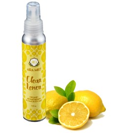 Aira Mist Clean Lemon Organic Room Spray - Essential Oil Spray with Therapeutic Essential Oils of Lemon & Orange - Living Room Spray & Bathroom Spray Free of Alcohol & Parabens - 4 Ounces