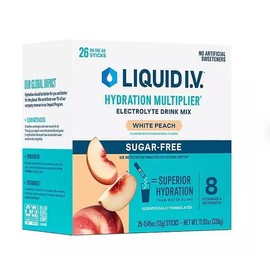 GRAB A GIFT Sugar-Free White Peach (10 Count) Hydration Multiplier Hydration Powder Packets | Electrolyte Powder Drink Mix | Convenient Single-Serving Sticks | Non-GMO