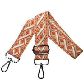 Bag Straps for Changing Shoulder Strap for Bag, Adjustable Bag Strap Wide 3.8 cm with Silver Carabiner Shoulder Strap, Bag Strap, Shoulder Strap, Shoulder Strap for Handbags, Orange, R18