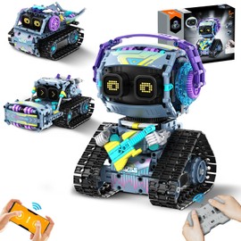 STEM Robot Building Kit, 3 in1 Remote & App-Controlled Robotic Toys, Robot Building Blocks Set with LED Eyes & Sound, Christmas Birthday Gifts for Boys Girls Age 6 7 8 9 10 11 12+ Year Old (433 Pcs)