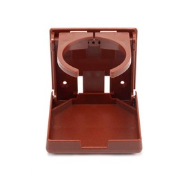 GSE Games & Sports Expert Cup Holder, Adjustable Folding Wall Cup Holder with Screws for Wall, Table, Deck, Car, Van, Truck, RV, Camper (4-Pack, Brown)