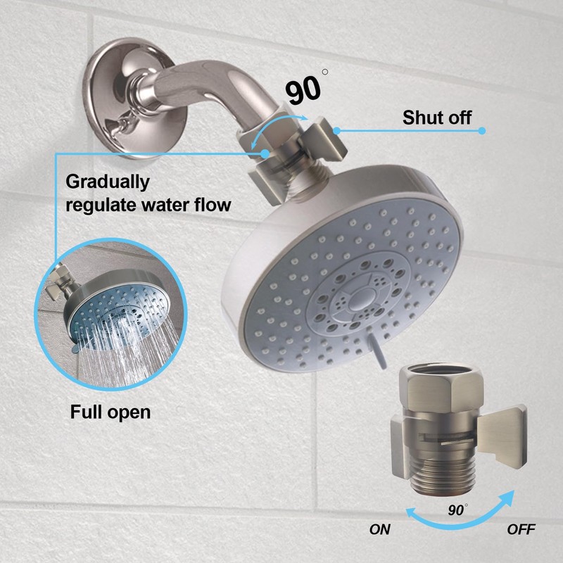 AZOS Water Flow Control Valves G1/2 Pressure Regulator, Brass Shower