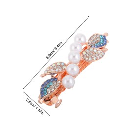 Healvian Elegant Rhinestone Butterfly Hair Clip for Women Secure Grip Barrette Accessory for Thick Fine Hair Charming Pearl Design for Updos and Special Occasions