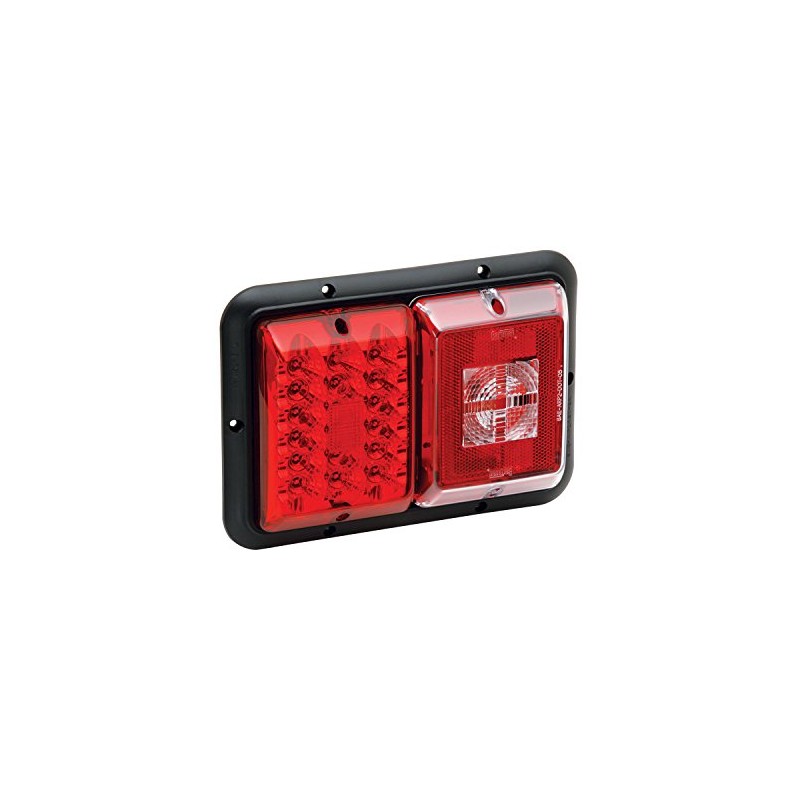Bargman 48-84-008 Double LED/Incandescent Taillight (with Stop/Tail/Turn - Black Base