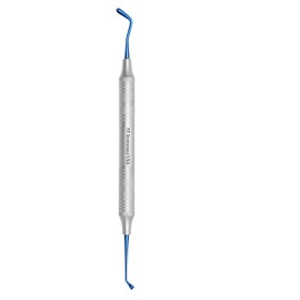 Dental Composite Filling Instrument Woodson 2 Titanium Coated Blue Plugger and Paddle Double Ended
