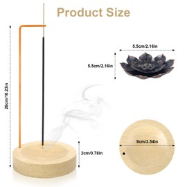 ZDNT Incense Stick Holder Incense Stick Holder Wood Handmade Wood Base Incense Stick Holder Modern Design with Cone Coil Incense Holder for Home Office Decor Yoga Meditation